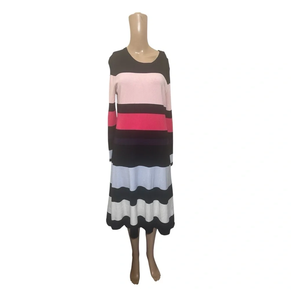 Eliza J Multicolor Striped Long Sleeve Dress - Picture 3 of 4